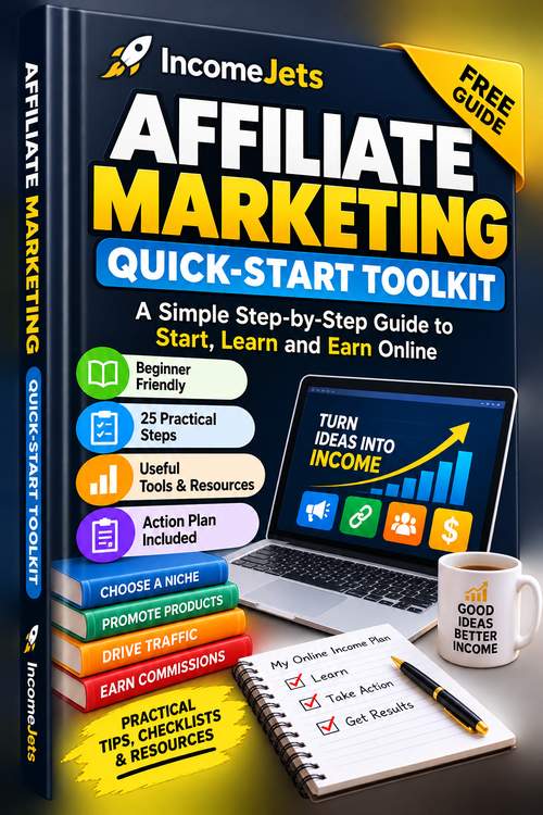 Affiliate Marketing Quick-Start Toolkit free PDF cover by IncomeJets